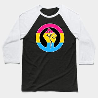 Black Lives Matter Fist Circled LGBTQ Flag Pansexual Baseball T-Shirt